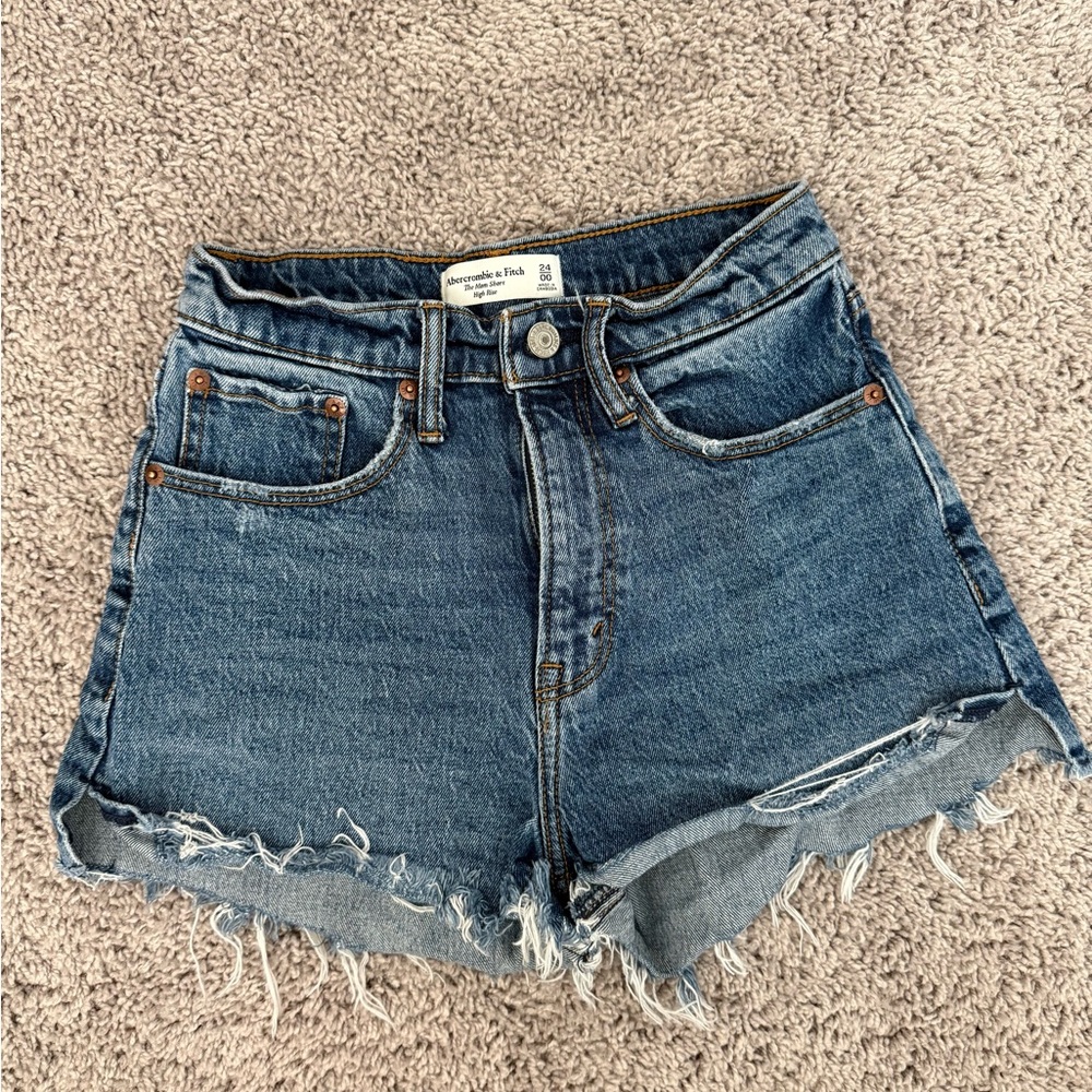 Abercrombie & Fitch Women's The Mom Short High Rise Denim Jean Shorts